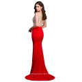 Grace Karin Women Sexy Backless V-Neck High-Split Shining strass Sequins Red Long Robes de bal CL008914-1